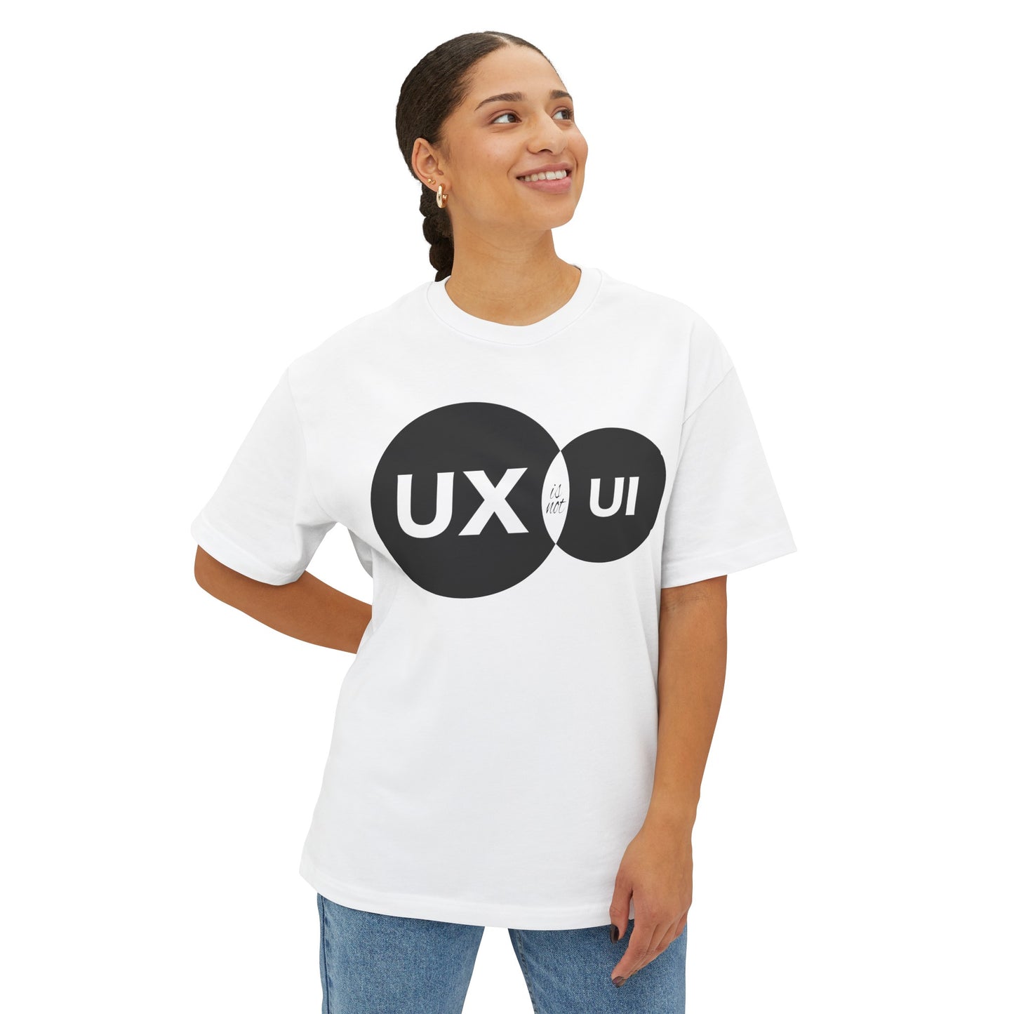 UX is not UI Venn Unisex Oversized Boxy Tee