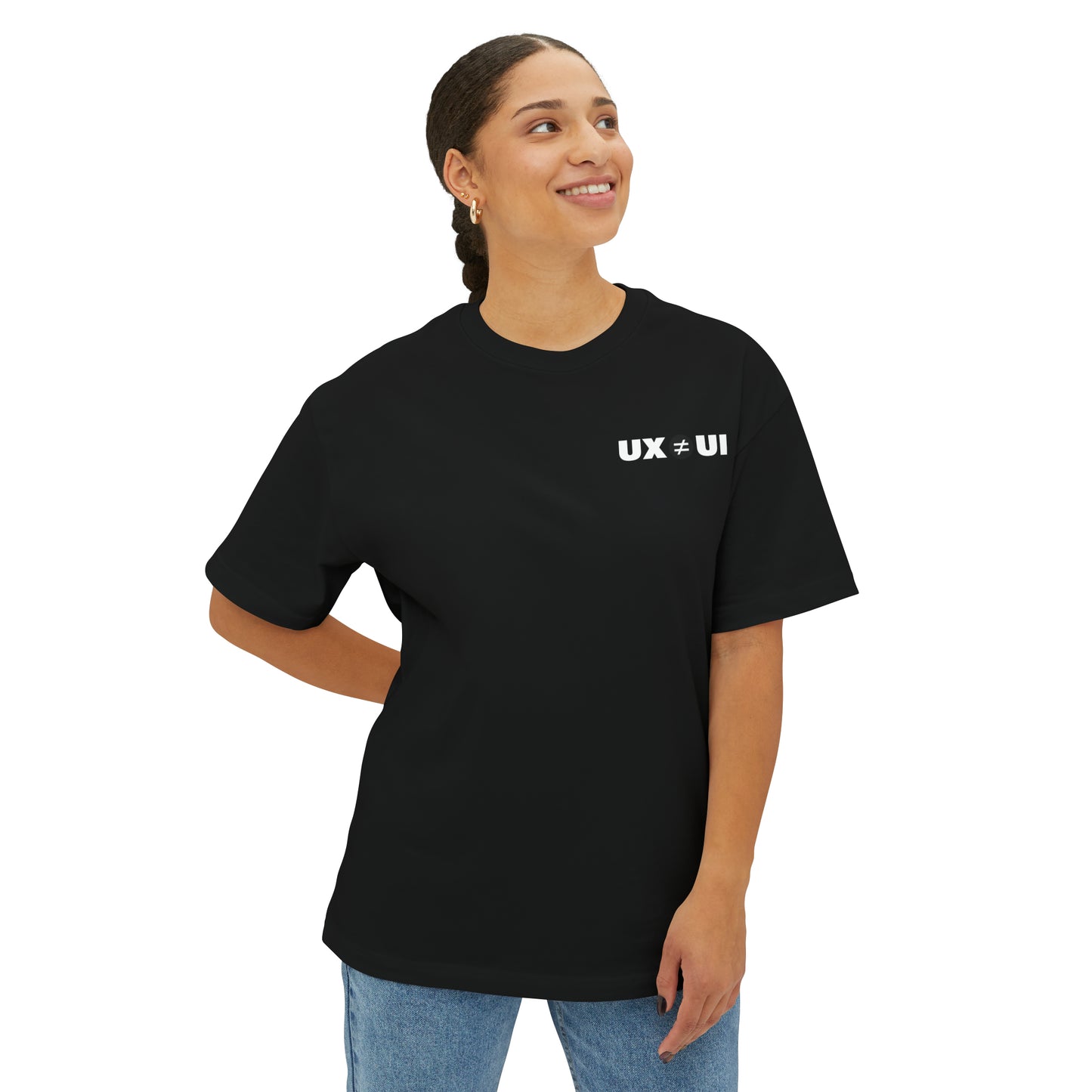 Special Edition UX ≠ UI Unisex Oversized Boxy Tee (w/small graphic)