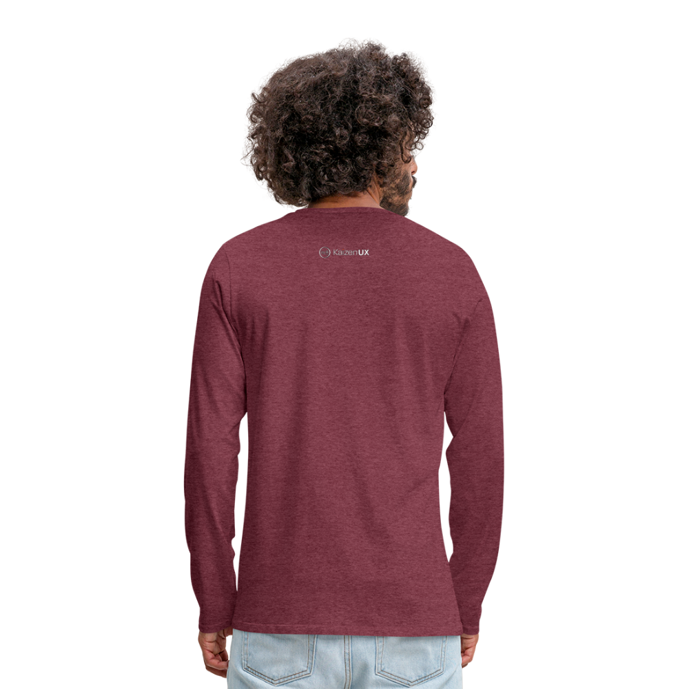 UX ≠ UI Men's Premium Long Sleeve T-Shirt - heather burgundy