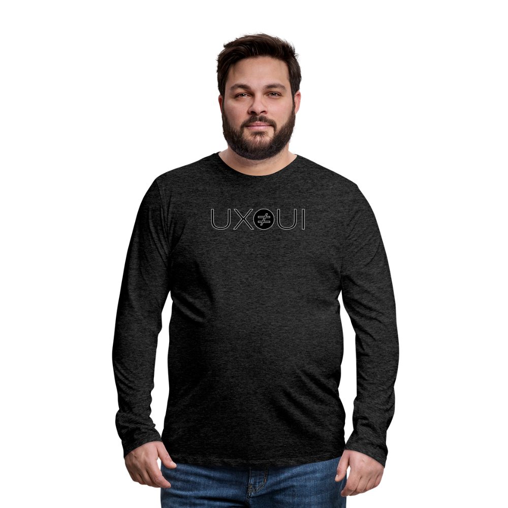 UX ≠ UI Men's Premium Long Sleeve T-Shirt - charcoal grey