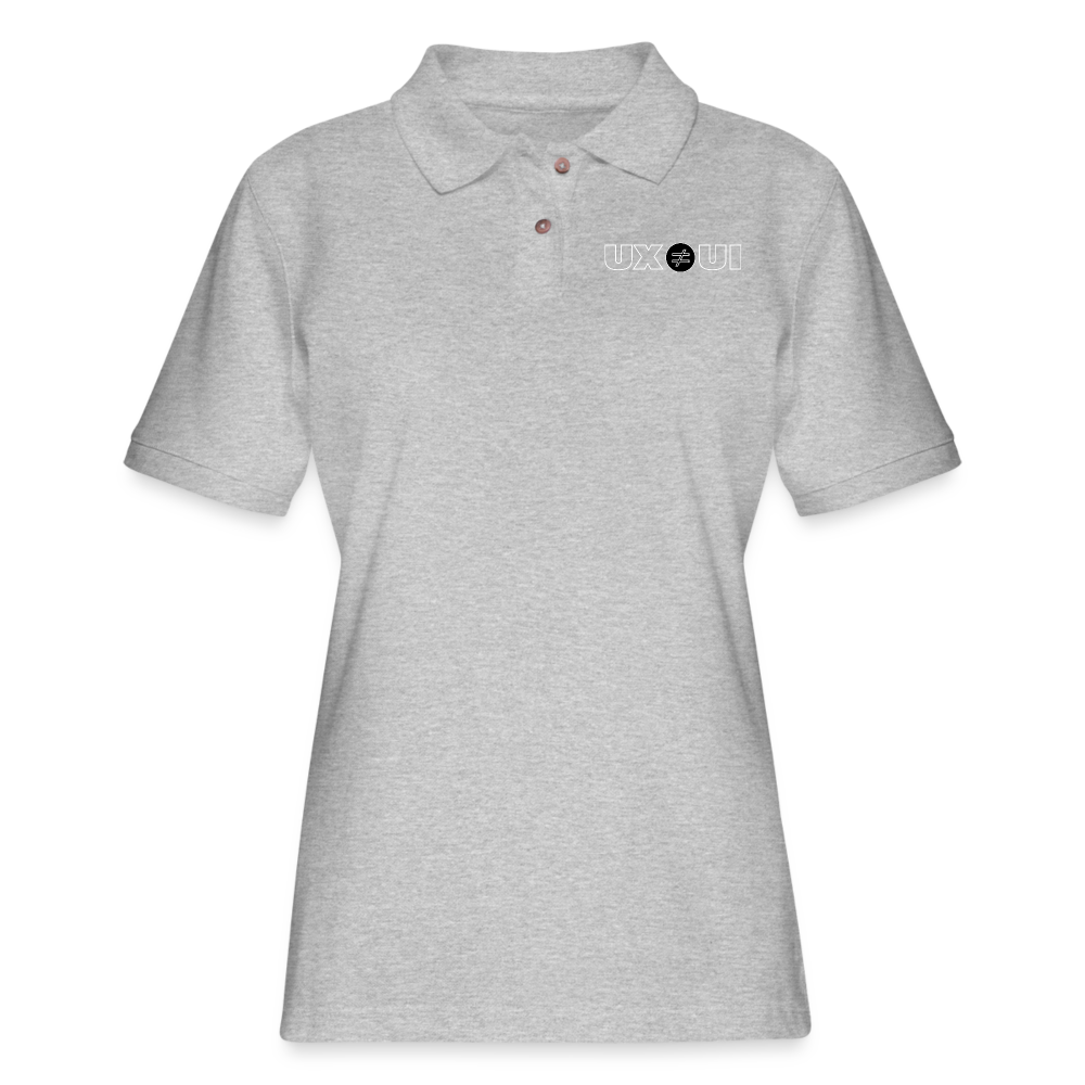 UX ≠ UI Women's Pique Polo Shirt - heather gray