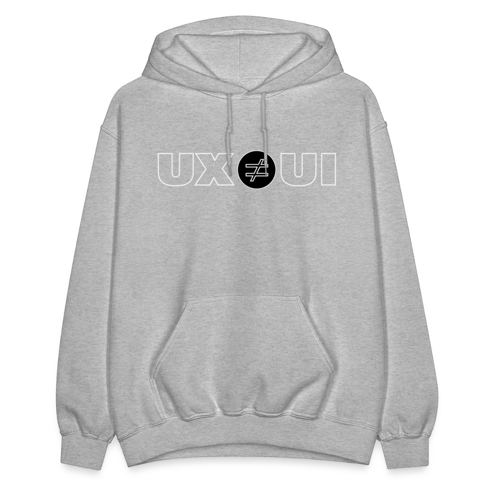 UX ≠ UI Gildan Heavy Blend Adult Hoodie - heather gray