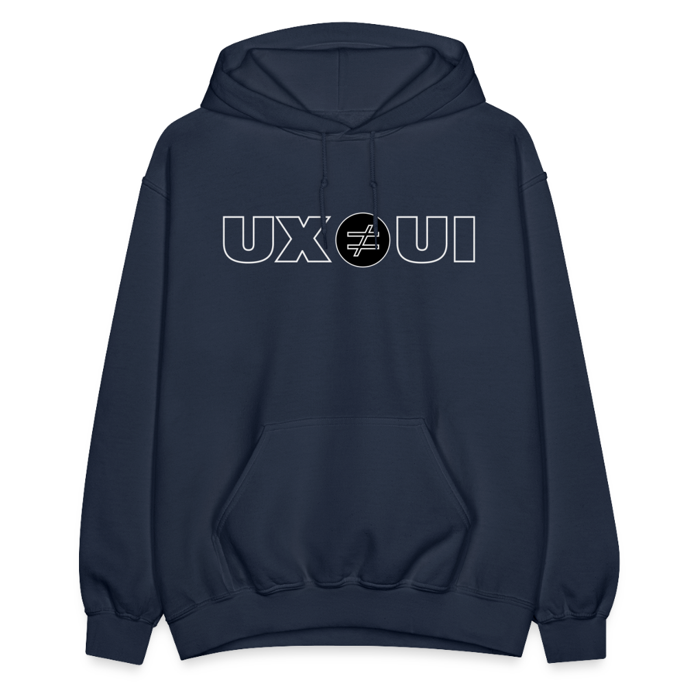 UX ≠ UI Gildan Heavy Blend Adult Hoodie - navy